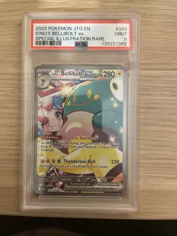 2025 POKEMON JTG SPECIAL ILLUSTRATION RARE #183 IONO'S BELLIBOLT EX PSA 9 - Image 1