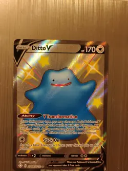 Ditto V SV118/SV122 Shining Fates: Shiny Vault Holo Full Art Pokemon Card - Image 1