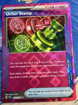 Unfair Stamp 165/167 - Twilight Masquerade - Pokemon TCG - ACE SPEC Rare - Image 1