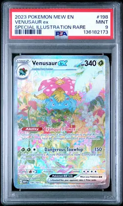 2023 POKEMON MEW EN-151 SPECIAL ILLUSTRATION RARE #198 VENUSAUR EX PSA 9 - Image 1