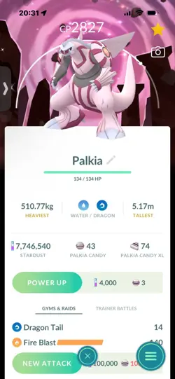 Pokemon Go Shiny Legendary Palkia ( Background) - Image 1