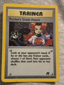 Rocket's Sneak Attack ⭐ 16/82 Holo Rare Team Rocket 2000 Pokemon NM/LP - Image 1