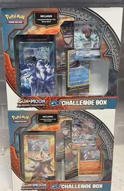 Pokemon Sun Moon Burning Shadows GX Challenge Boxes Lycanroc & Alolan Ninetales - Image 1