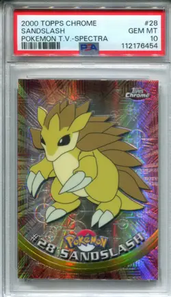 2000 Topps Chrome Pokemon Sandslash T.V. Spectra PSA 10 GEM MT #28 - Image 1