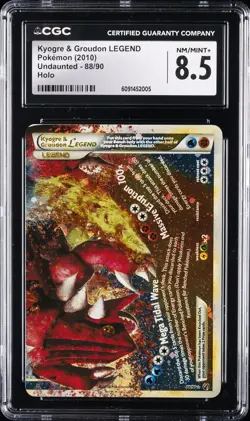 2010 POKEMON UNDAUNTED HOLO #88/90 KYOGRE & GROUDON LEGEND CGC 8.5 - Image 1