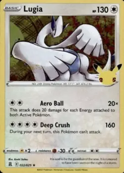 Lugia 022/025 Pokemon TCG Sword & Shield Celebrations Holo MINT NM - Image 1