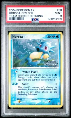 *PSA 9* Horsea 58/109 Reverse 2004 ex Team Rocket Returns English Pokemon Graded - Image 1