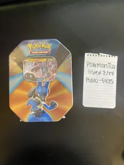Pokemon TCG Lucario Forces Tin - New & Factory Sealed - 4 packs + Holo Promo - Image 1
