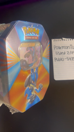 Pokemon TCG Lucario Forces Tin - New & Factory Sealed - 4 packs + Holo Promo - Image 2