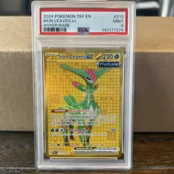 Pokemon TCG Iron Leaves EX 213/162 SV05: Temporal Forces Holo Hyper Rare PSA 9 - Image 1