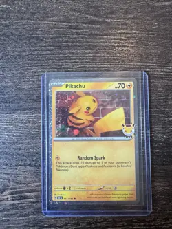 Pikachu 051/162 Pokemon Day 2026 Promo (Stamped Cosmo Holo) - Pokemon NM - Image 1