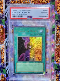 Yugioh Summoned Skull MRD-003 Ultra Rare Change of Heart MRD-060 PSA NM-Mint - Image 2