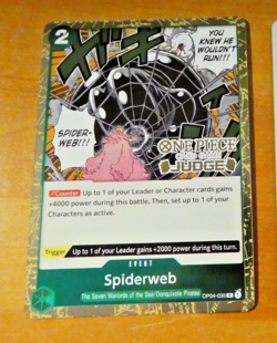 ONE PIECE ENGLISH CARD RARE JUDGE GAME CARTE PROMO HOLO Spiderweb OP04-035 EN NM - Image 1