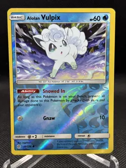 ALOLAN VULPIX REVERSE HOLO card 39/236 Sun & Moon Cosmic Eclipse 2019 Pokemon - Image 1