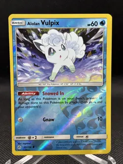 ALOLAN VULPIX REVERSE HOLO card 39/236 Sun & Moon Cosmic Eclipse 2019 Pokemon - Image 2