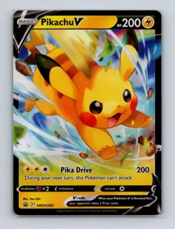 Pikachu V SWSH285 Pokemon Sword & Shield Black Star Promo Card NM+ - Image 1