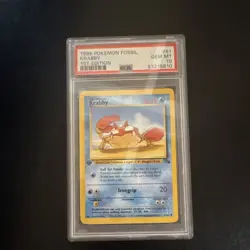 Pokemon Krabby 51/62 Fossil 1st Edition PSA 10 Regular English TCG Card - Image 1