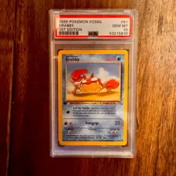 Pokemon Krabby 51/62 Fossil 1st Edition PSA 10 Regular English TCG Card - Image 3