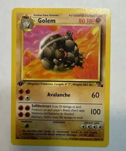 Golem - 1999 Vintage Pokemon - Fossil card # 36/62 - 1st Edition - Image 1
