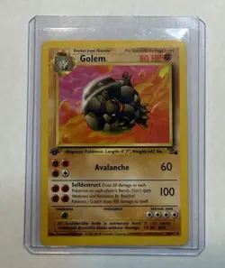 Golem - 1999 Vintage Pokemon - Fossil card # 36/62 - 1st Edition - Image 3