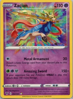 Pokemon TCG Zacian 82/185 Vivid Voltage Holo NM - Image 1