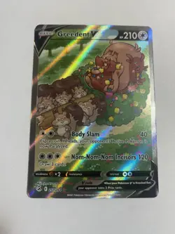 Pokemon Greedent v Alternate Full Art Holo Card 257/264 Swsh08: Fusion Strike - Image 1