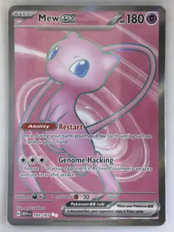 Pokemon Mew EX 2023 TCG Full Art Holo Rare Card 193/165 Scarlet & Violet 151 - Image 1