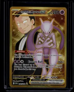 Pokemon TCG Team Rocket's Mewtwo ex 240/182 Destined Rivals Hyper NM - Image 1