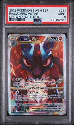 Fa/Lucario Vstar Pokemon Swsh Black Star Promo 291 - NM PSA 9 - Image 1