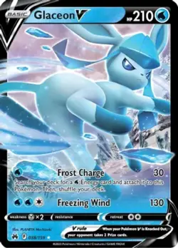 1x Glaceon V - 038/159 - Ultra Rare NM-Mint Pokemon SWSH12.5 - Crown Zenith - Image 1