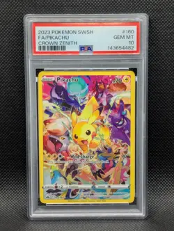 Pikachu #160 PSA 10 GEM 2023 Pokemon Sword & Shield Crown Zenith Full Art Rare - Image 1