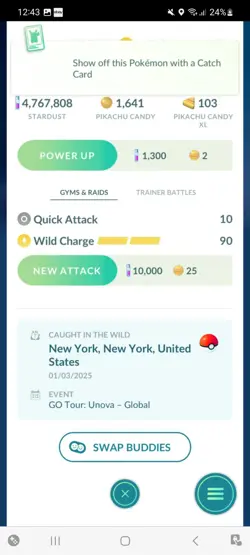 Pokemon Go Shiny Pikachu Wearing Rosa's Visor - Image 2