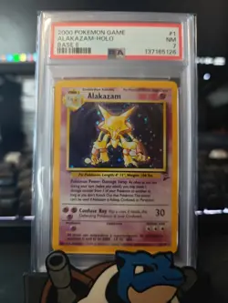 2000 Pokemon Alakazam Holo Base Set 2- PSA 7 - Image 1