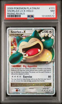 Snorlax Lv.X-Holo - 2009 Pokemon Platinum Rising Rivals #111 PSA 7 - Image 1