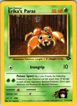 Erika's Paras 071/132 Gym Challenge Pokemon LP Unlimited - Image 1