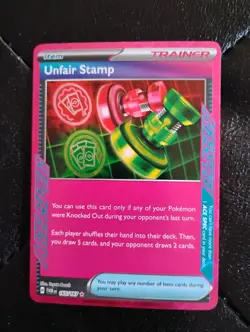 Pokemon TCG Unfair Stamp 165/167 Twilight Masquerade Ace Spec Holo Near Mint - Image 1
