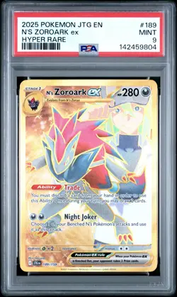 2025 Pokemon SV Journey Together JTG EN N's Zoroark ex #189/159 PSA 9 - Image 1