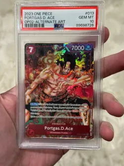 One Piece Portgas.D.Ace OP02-013 Paramount War Alt Art PSA 10 English - Image 1