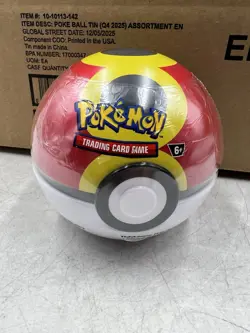 POKEMON TCG POKE BALL TIN DISPLAY 6 Individual Pokemon Balls With Pokemon Cards - Image 2