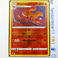 Ninetales REVERSE HOLO RARE card 025/192 Sword & Shield Rebel Clash 2020 Pokemon - Image 1