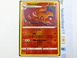 Ninetales REVERSE HOLO RARE card 025/192 Sword & Shield Rebel Clash 2020 Pokemon - Image 3
