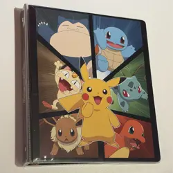 Pokemon 3 Ring Notebook Binder Pikachu With Starters Compatible W/ 9card Pages - Image 1
