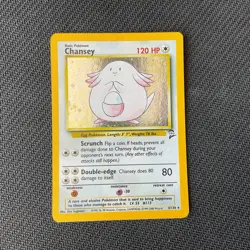 Chansey NM LP 003/130 Base Set 2 Holo Rare Pokemon Card Vintage WOTC - Image 2