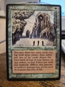 Sylvan Library Legends MTG Enchantment Green Uncommon Harold McNeill Magic - Image 1