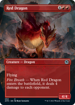 Red Dragon - Foil - Borderless Magic mtg Light Play, English Adventures in the F - Image 1