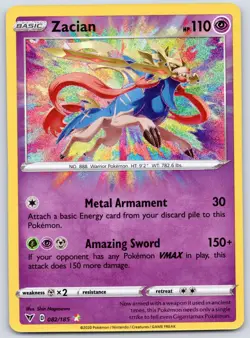 Zacian 082/185 (NM) - SWSH04: Vivid Voltage - Amazing Rare - Pokemon TCG - Image 1