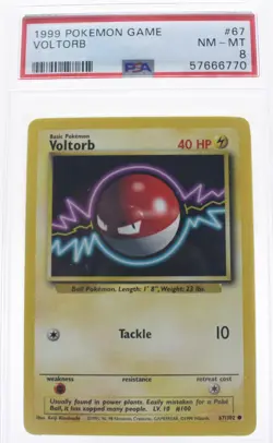 PSA 8 NEAR MINT-MINT 1999 Pokemon Game Base #67 Voltorb !!! - Image 1