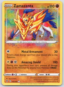 Zamazenta 102/185 (NM) - SWSH04: Vivid Voltage - Amazing Rare - Pokemon TCG - Image 1