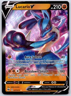 Lucario V 27/73 (NM) - Champion's Path - Ultra Rare - Pokemon TCG - Image 1