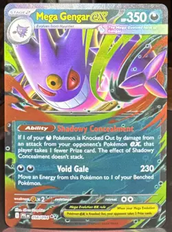 Pokemon TCG Mega Gengar ex 056/094 Me02: Phantasmal Flames Double Rare Holo Card - Image 1
